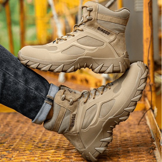 Zapatos para trabajo con punta de acero, color beige ZAP00767-1